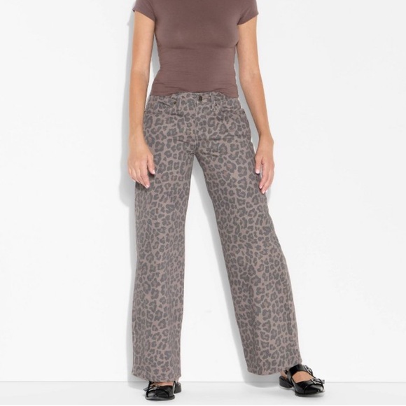 wild fable Pants - Wild Fable Leopard / Cheetah Print Pants Low Rise Baggy Jeans